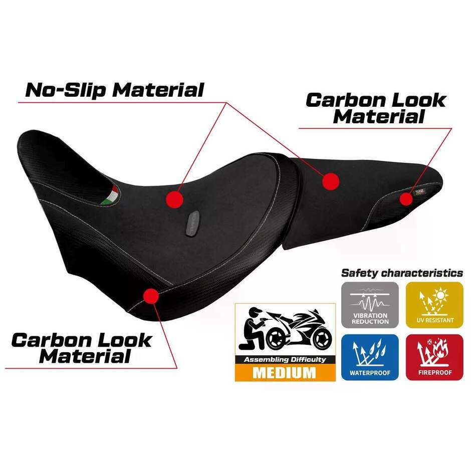 Rivestimento Sella TPZ Italia Specifico Per Ducati X Diavel 2016 - 2024 Modello Castelbuono