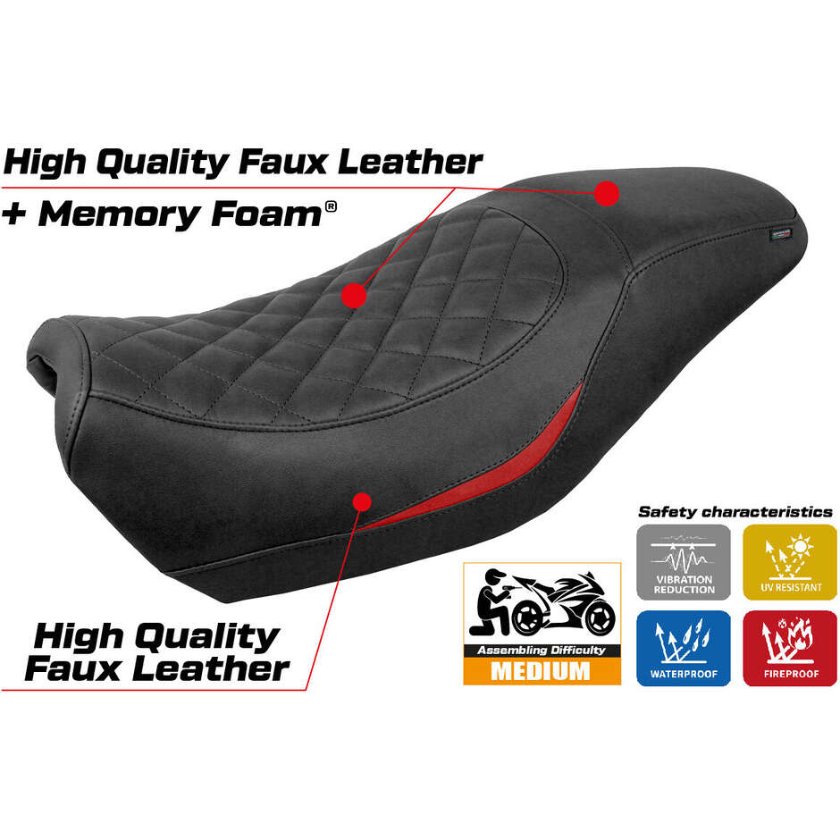 Rivestimento Sella TPZ Italia Specifico Per Harley Davidson Street 500 / 750 2016 - 2021 Modello Miami Comfort System