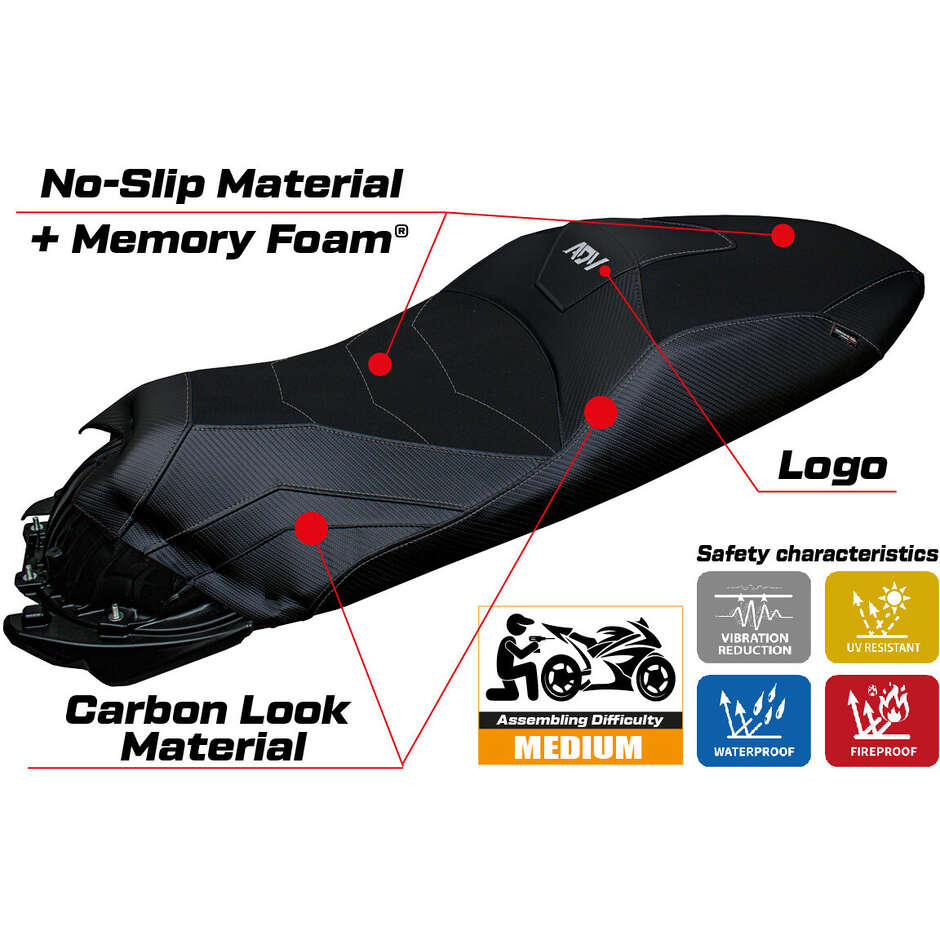 Rivestimento Sella TPZ Italia Specifico Per Honda ADV 350 2022-2025 Modello Nilli Comfort System