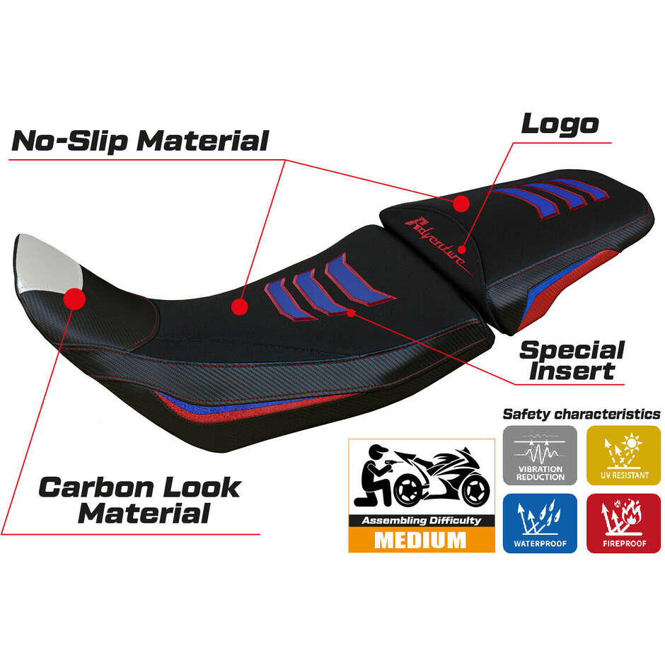 Rivestimento Sella TPZ Italia Specifico Per Honda Africa Twin 1100 Adventure Sport  2020-2025 Modello Amber Special Color