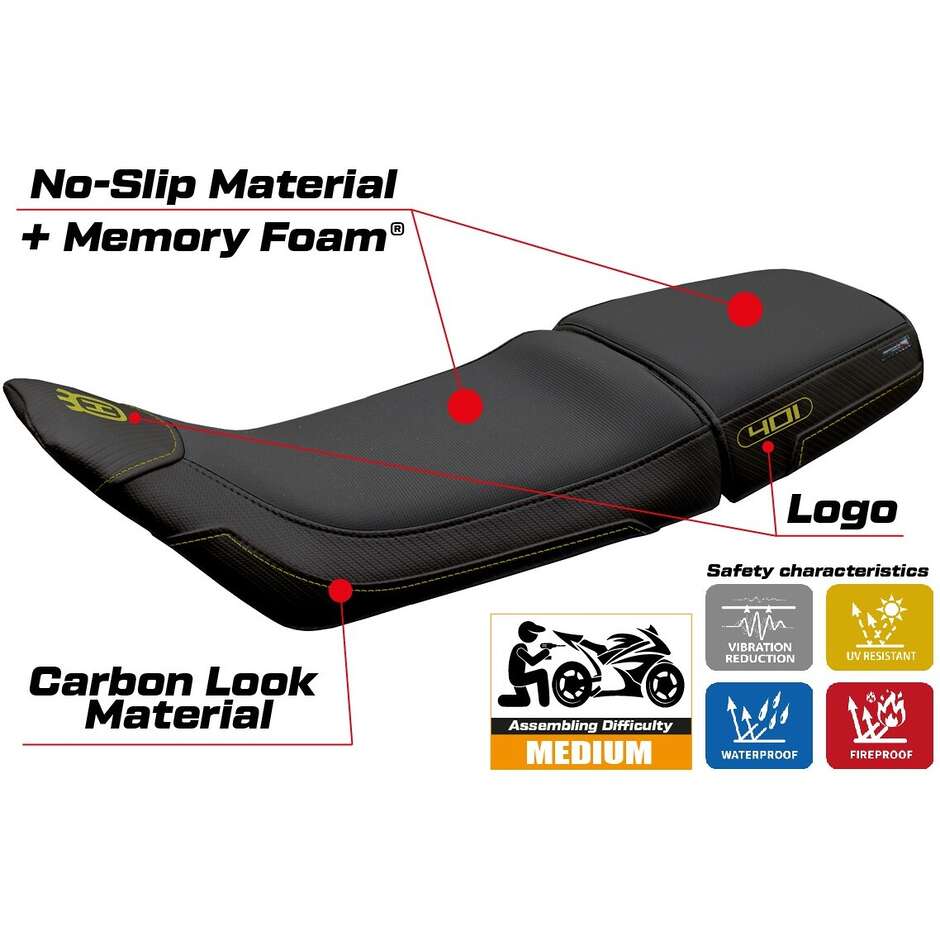 Rivestimento Sella TPZ Italia Specifico Per Husqvarna Svartpilen 401 2018 - 2023 Modello Solna Comfort System
