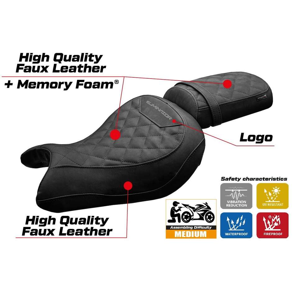 Rivestimento Sella TPZ Italia Specifico Per Kawasaki Eliminator 500 2024 - 2025 Modello Mutsu Comfort System