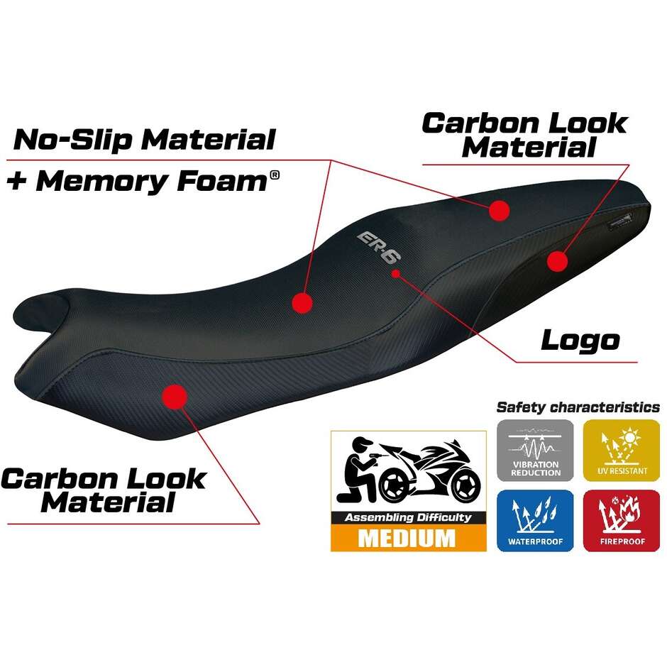 Rivestimento Sella TPZ Italia Specifico Per Kawasaki ER-6N / ER-6F 2005-2011 Modello London Comfort System