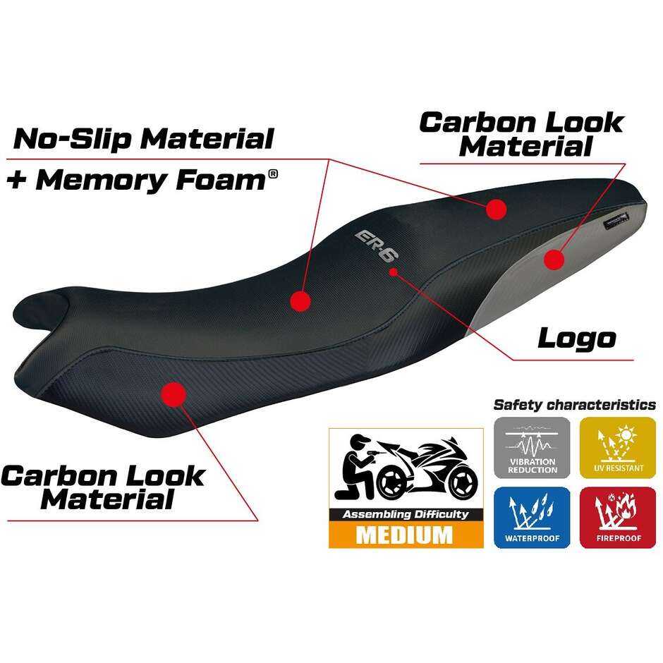 Rivestimento Sella TPZ Italia Specifico Per Kawasaki ER-6N / ER-6F 2005-2011 Modello London Comfort System