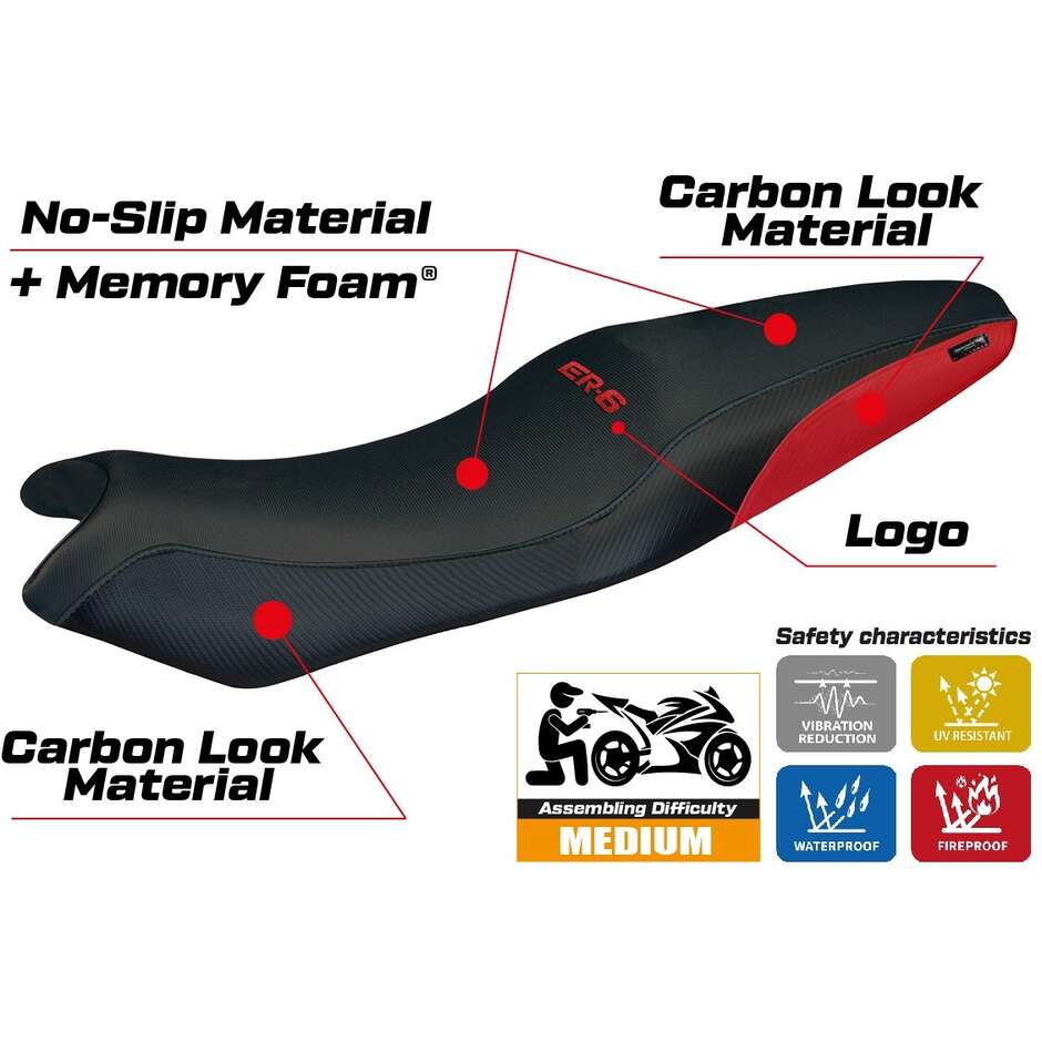 Rivestimento Sella TPZ Italia Specifico Per Kawasaki ER-6N / ER-6F 2005-2011 Modello London Comfort System