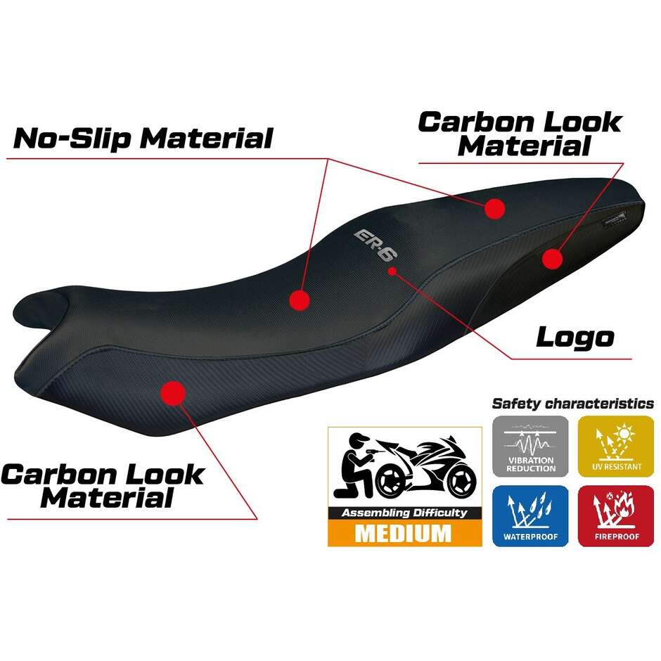 Rivestimento Sella TPZ Italia Specifico Per Kawasaki ER-6N / ER-6F 2005-2011 Modello London