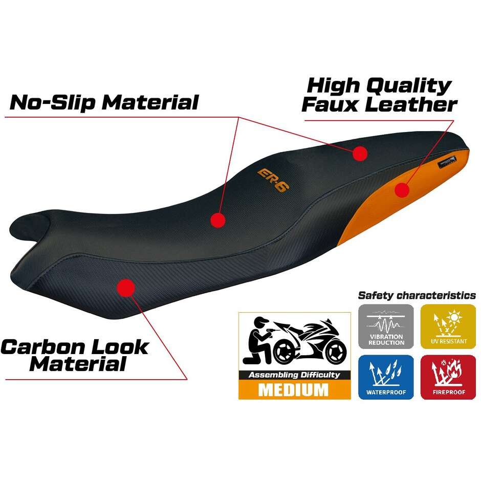 Rivestimento Sella TPZ Italia Specifico Per Kawasaki ER-6N / ER-6F 2005-2011 Modello London