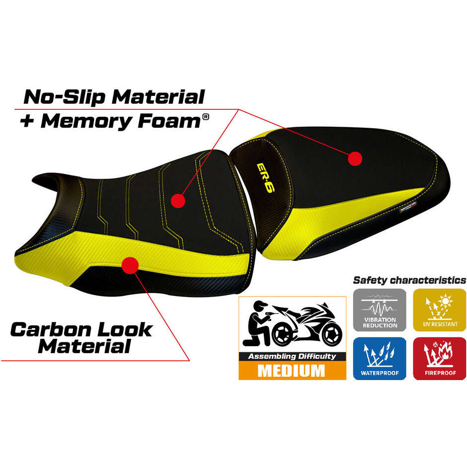 Rivestimento Sella TPZ Italia Specifico Per Kawasaki ER-6N / ER-6F 2012 - 2016 Modello Dayton 1 Comfort System