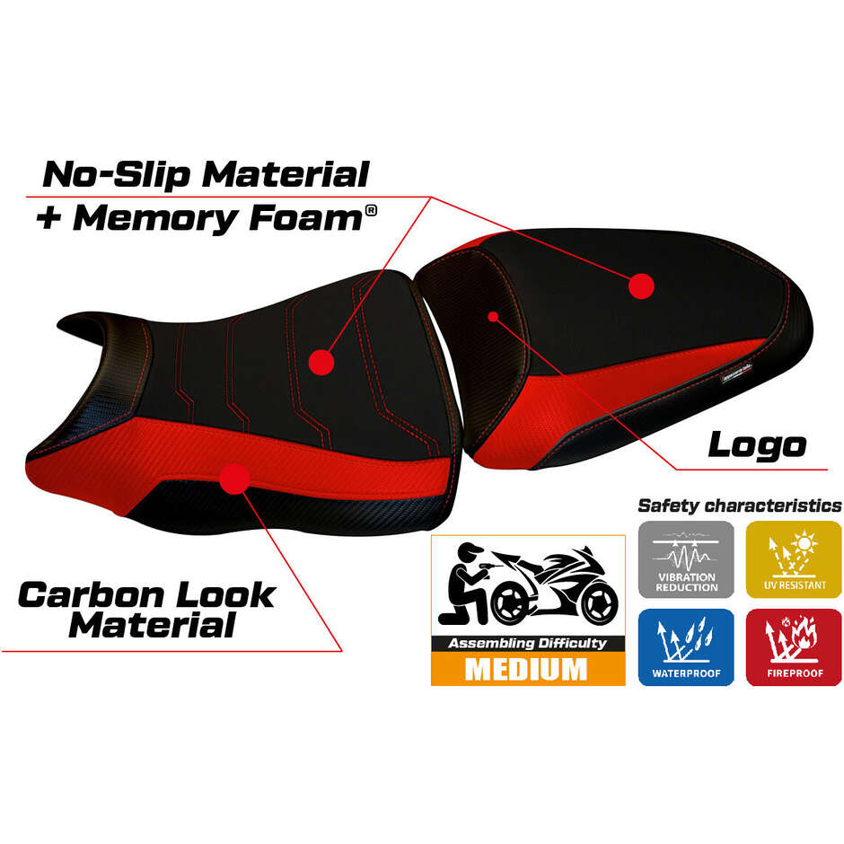 Rivestimento Sella TPZ Italia Specifico Per Kawasaki ER-6N / ER-6F 2012 - 2016 Modello Dayton 1 Comfort System