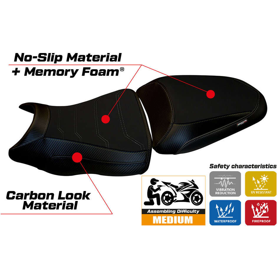 Rivestimento Sella TPZ Italia Specifico Per Kawasaki ER-6N / ER-6F 2012 - 2016 Modello Dayton 1 Comfort System