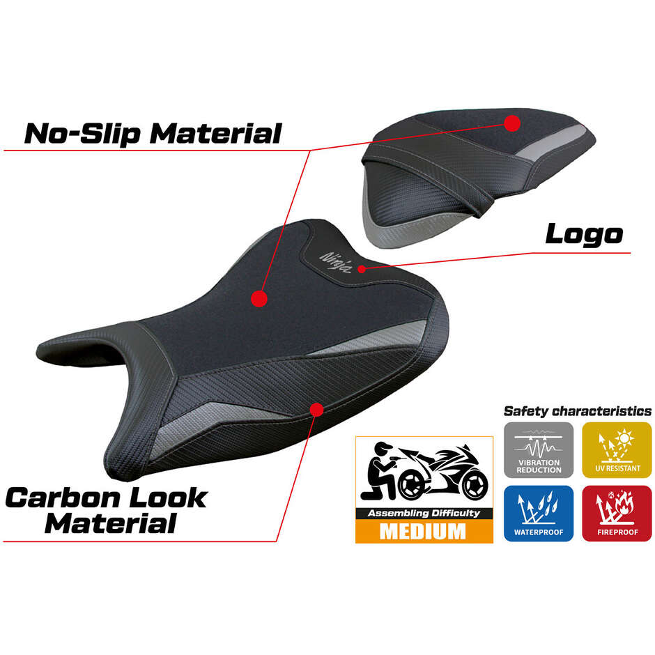 Rivestimento Sella TPZ Italia Specifico Per Kawasaki Ninja 250  2018 - 2019 Modello Rainha Ultragrip