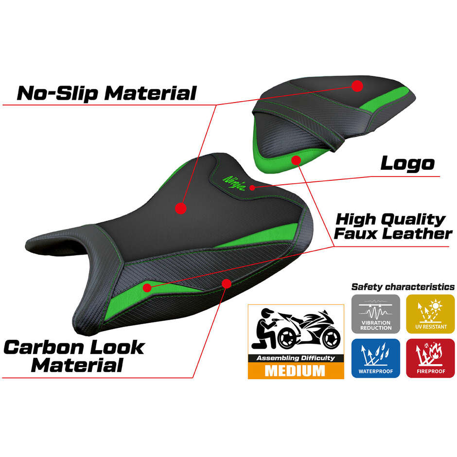 Rivestimento Sella TPZ Italia Specifico Per Kawasaki Ninja 250 2018 - 2019 Modello Rainha