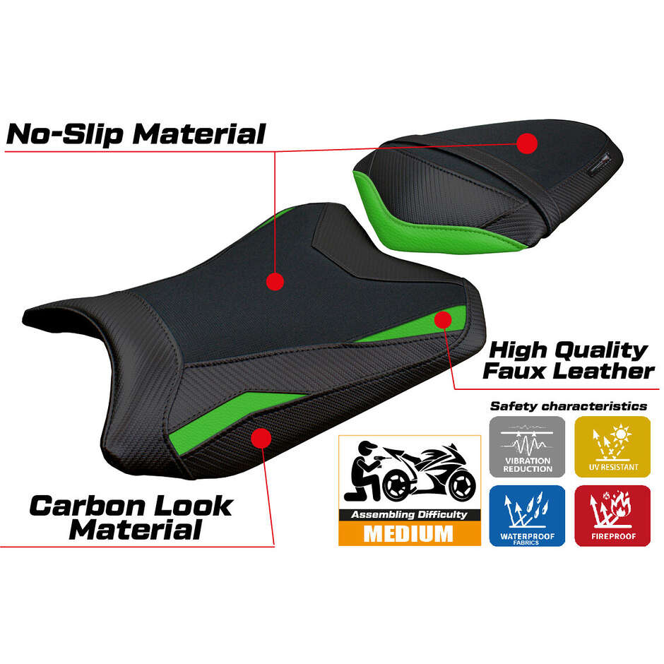 Rivestimento Sella TPZ Italia Specifico Per Kawasaki Ninja 300 2013 - 2017 Modello Aliko