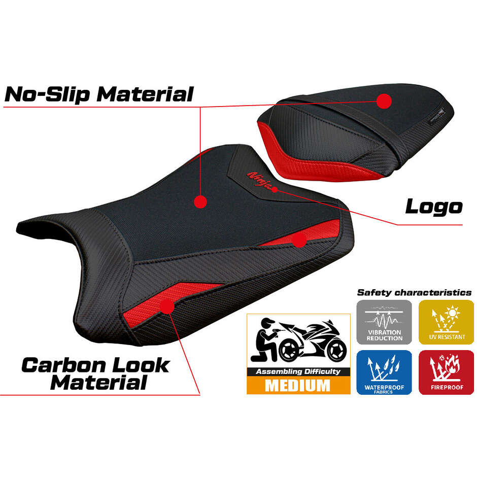 Rivestimento Sella TPZ Italia Specifico Per Kawasaki Ninja 300 2013 - 2017 Modello Aliko