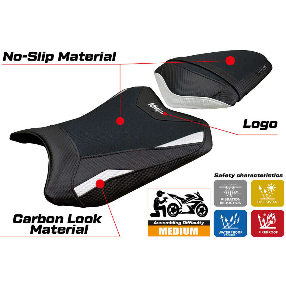 Rivestimento Sella TPZ Italia Specifico Per Kawasaki Ninja 300 2013 - 2017 Modello Aliko