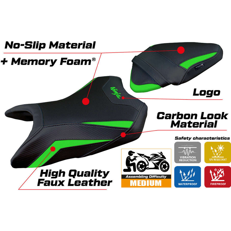 Rivestimento Sella TPZ Italia Specifico Per Kawasaki Ninja 500  2024-2025 Modello Arlon Comfort System