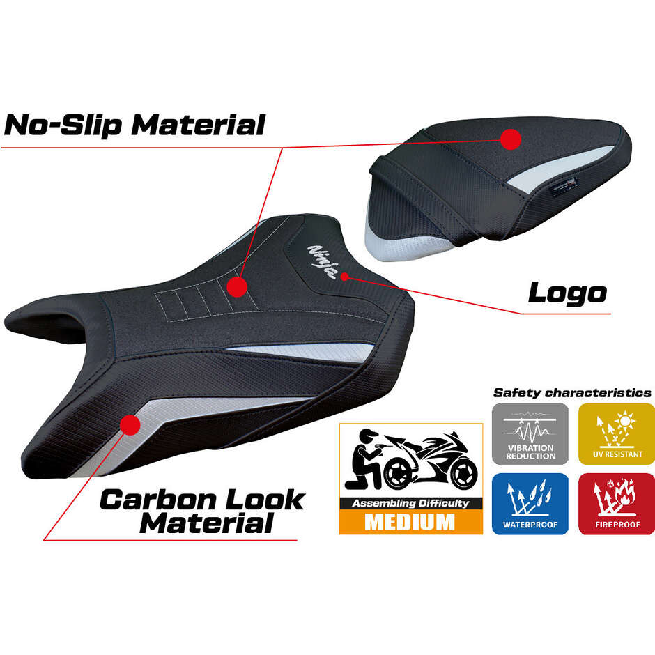 Rivestimento Sella TPZ Italia Specifico Per Kawasaki Ninja 500  2024-2025 Modello Arlon Ultragrip