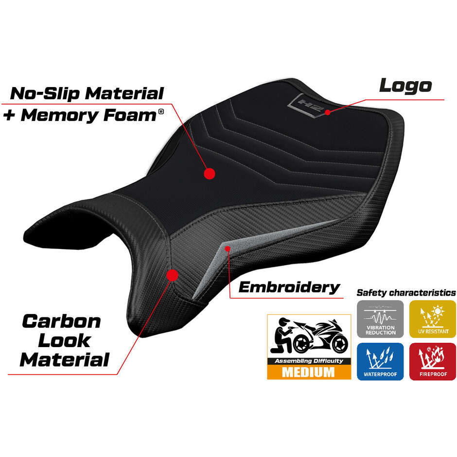 Rivestimento Sella TPZ Italia Specifico Per Kawasaki Ninja H2 R 2015-2025 Modello MadMax Comfort System