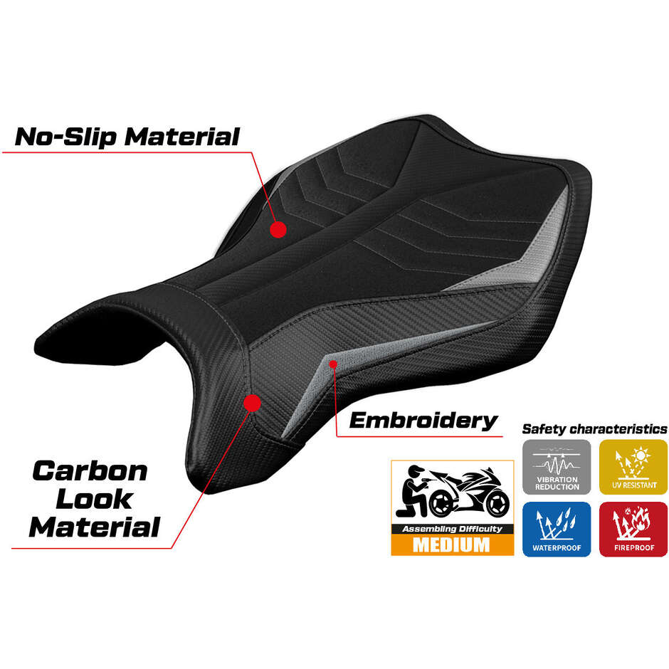 Rivestimento Sella TPZ Italia Specifico Per Kawasaki Ninja H2 R 2015-2025 Modello MadMax Ultragrip