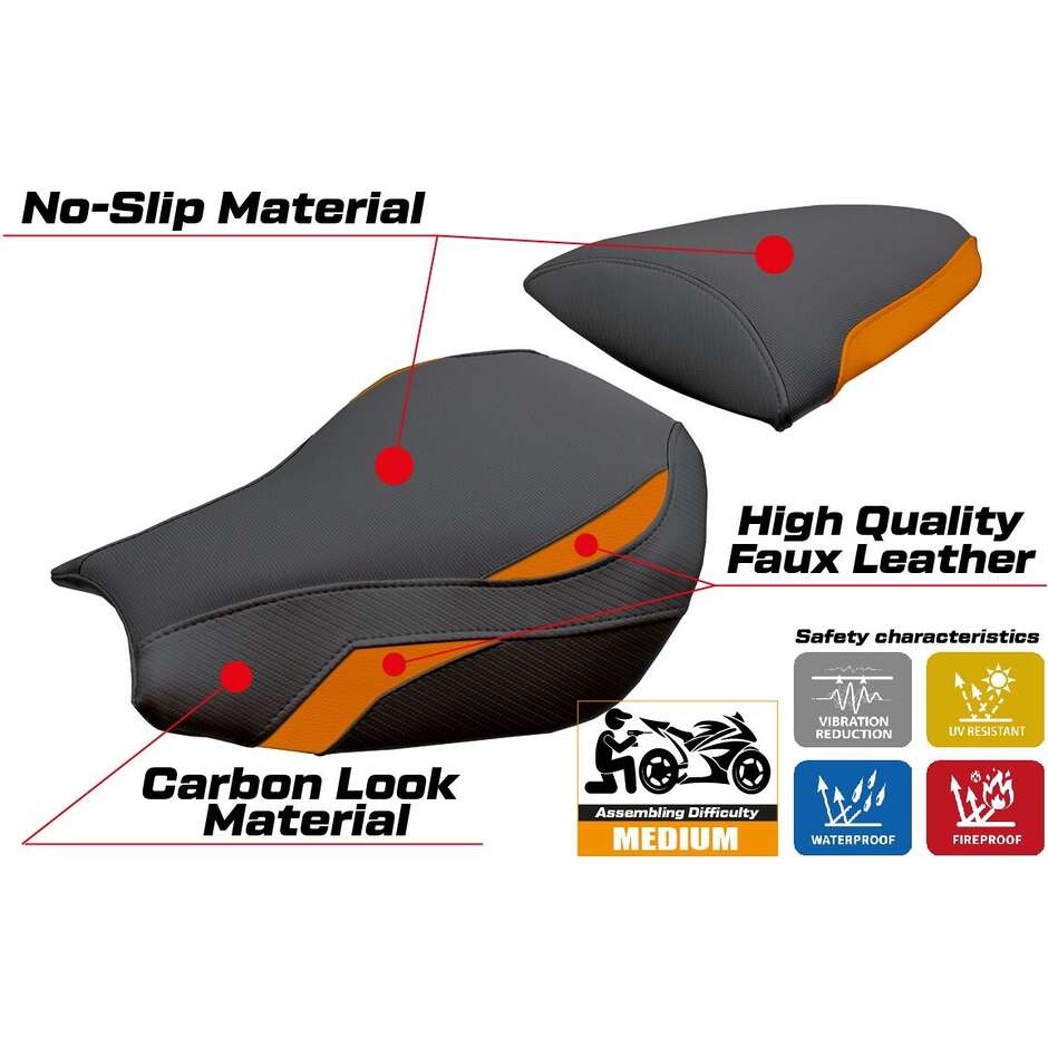 Rivestimento Sella TPZ Italia Specifico Per Kawasaki Ninja ZX 10 R 2006-2007 Modello Goku