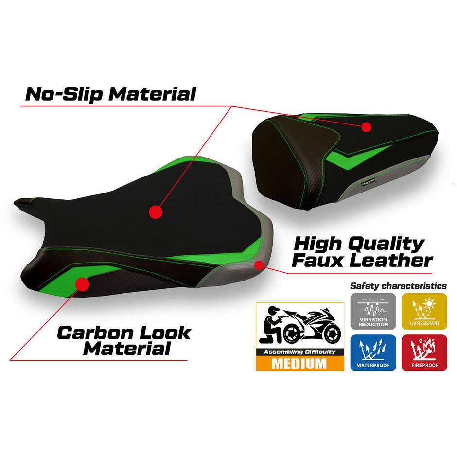 Rivestimento Sella TPZ Italia Specifico Per Kawasaki Ninja ZX 10 R 2008 - 2010 Modello Riga Special Color