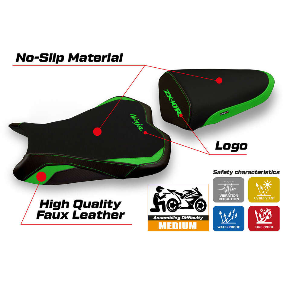 Rivestimento Sella TPZ Italia Specifico Per Kawasaki Ninja ZX 10 R 2008 - 2010 Modello Seul 1