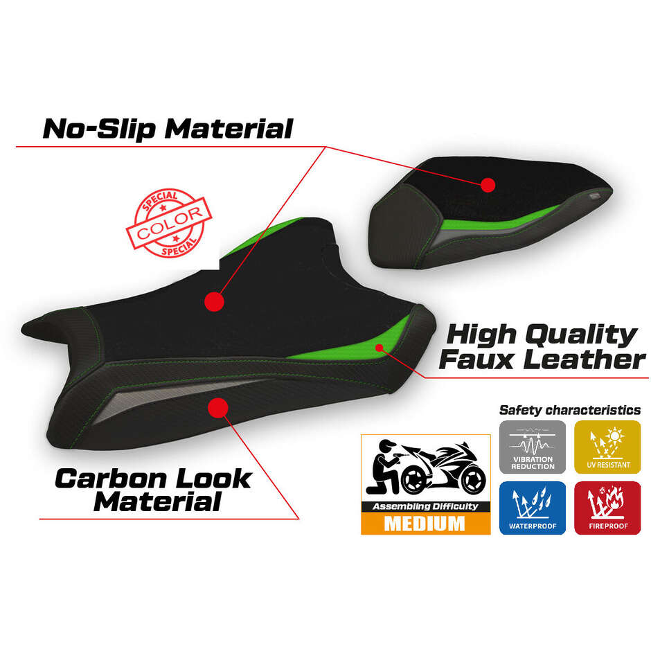 Rivestimento Sella TPZ Italia Specifico Per Kawasaki Ninja ZX 10 R 2016 - 2020 Modello Alcains Special Color