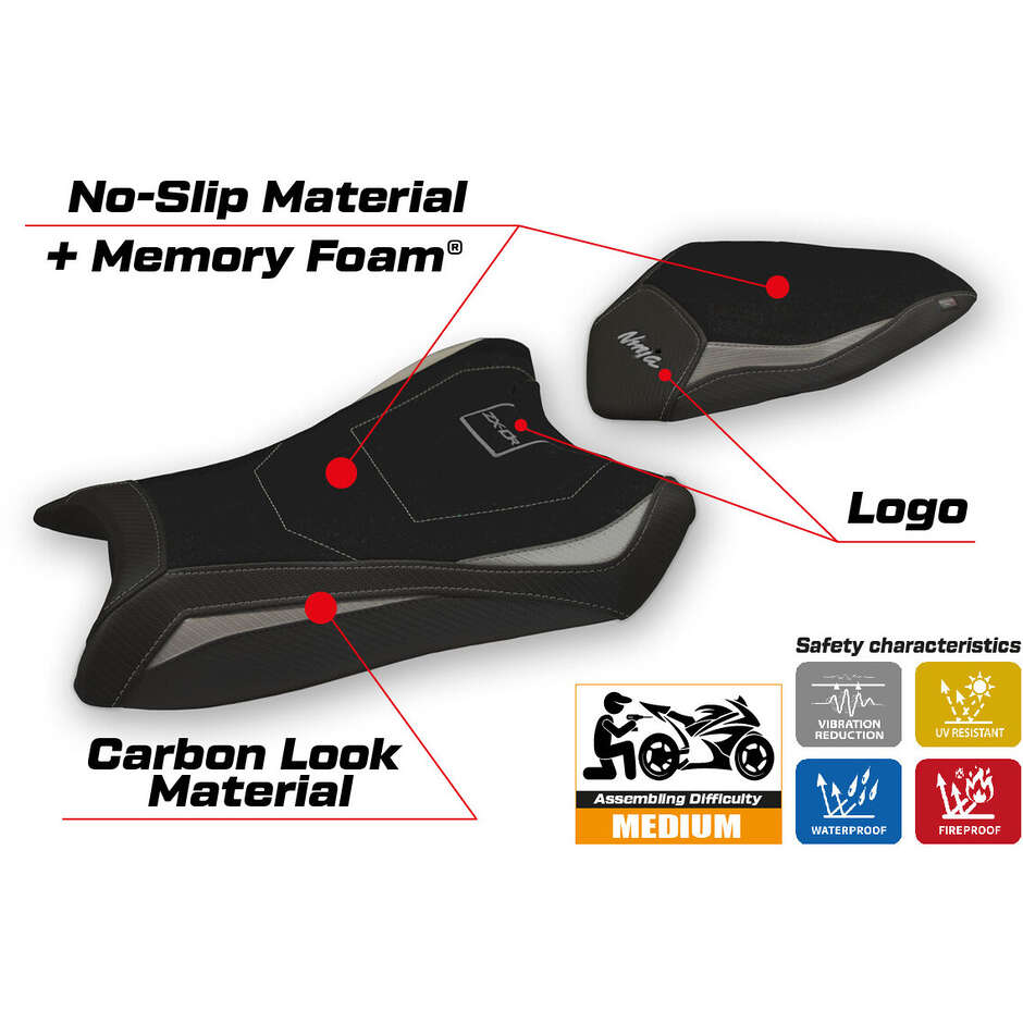 Rivestimento Sella TPZ Italia Specifico Per Kawasaki Ninja ZX 10 R 2016 - 2020 Modello Hervas Comfort System