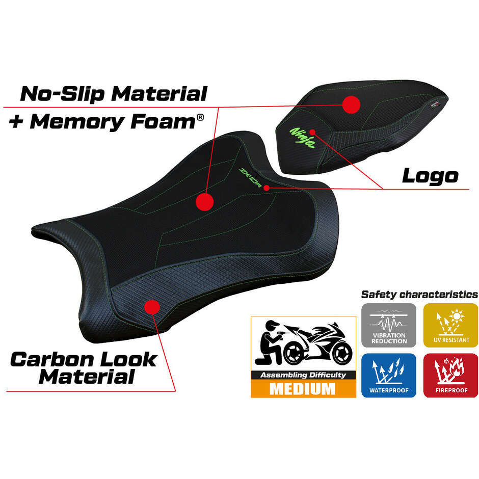 Rivestimento Sella TPZ Italia Specifico Per Kawasaki Ninja ZX 10 R 2021-2025 Modello Dexter Comfort System