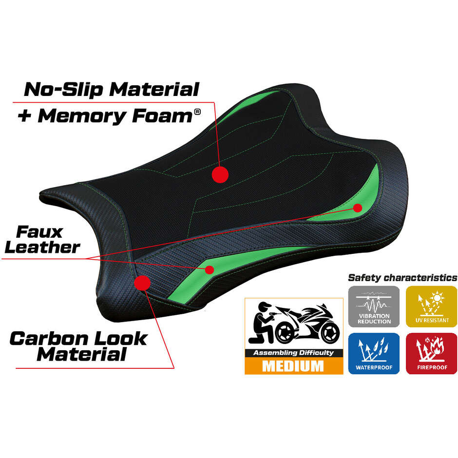Rivestimento Sella TPZ Italia Specifico Per Kawasaki Ninja ZX 10 RR 2021-2025 Modello Garen Comfort System