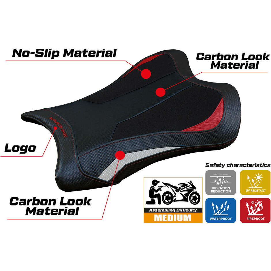 Rivestimento Sella TPZ Italia Specifico Per Kawasaki Ninja ZX 10 RR 2021-2025 Modello Garen Ultragrip