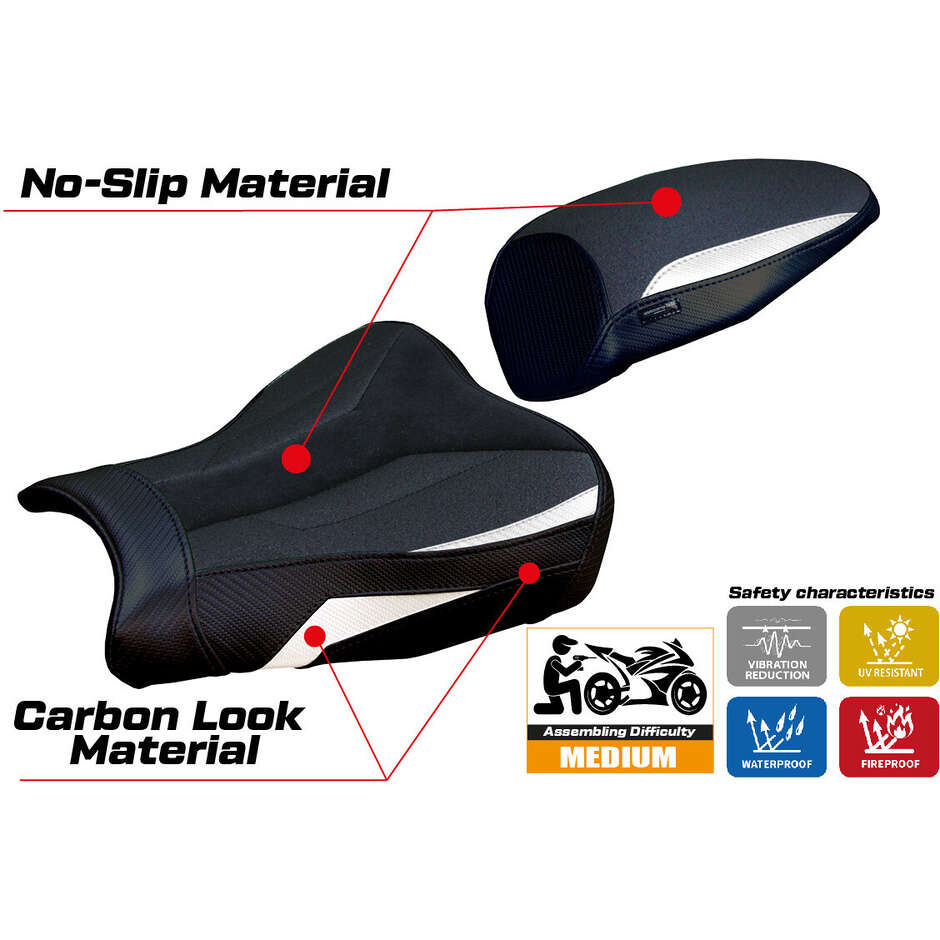 Rivestimento Sella TPZ Italia Specifico Per Kawasaki Ninja ZX 4 RR  2023-2025 Modello Muzy Ultragrip Velvet