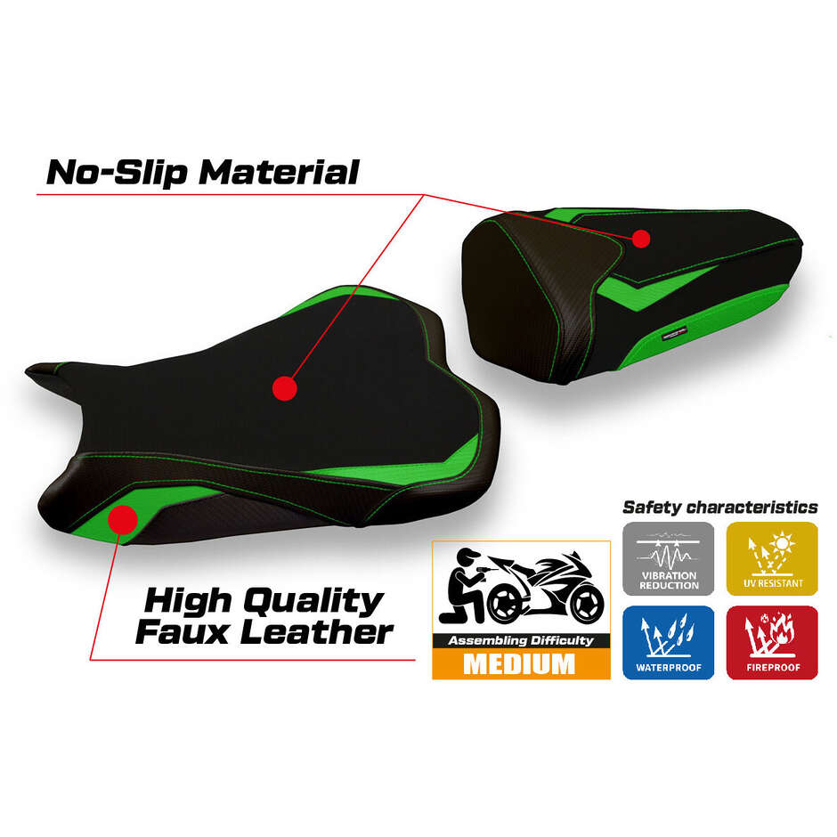 Rivestimento Sella TPZ Italia Specifico Per Kawasaki Ninja ZX 6 R 2009 - 2012 Modello Sandy 2