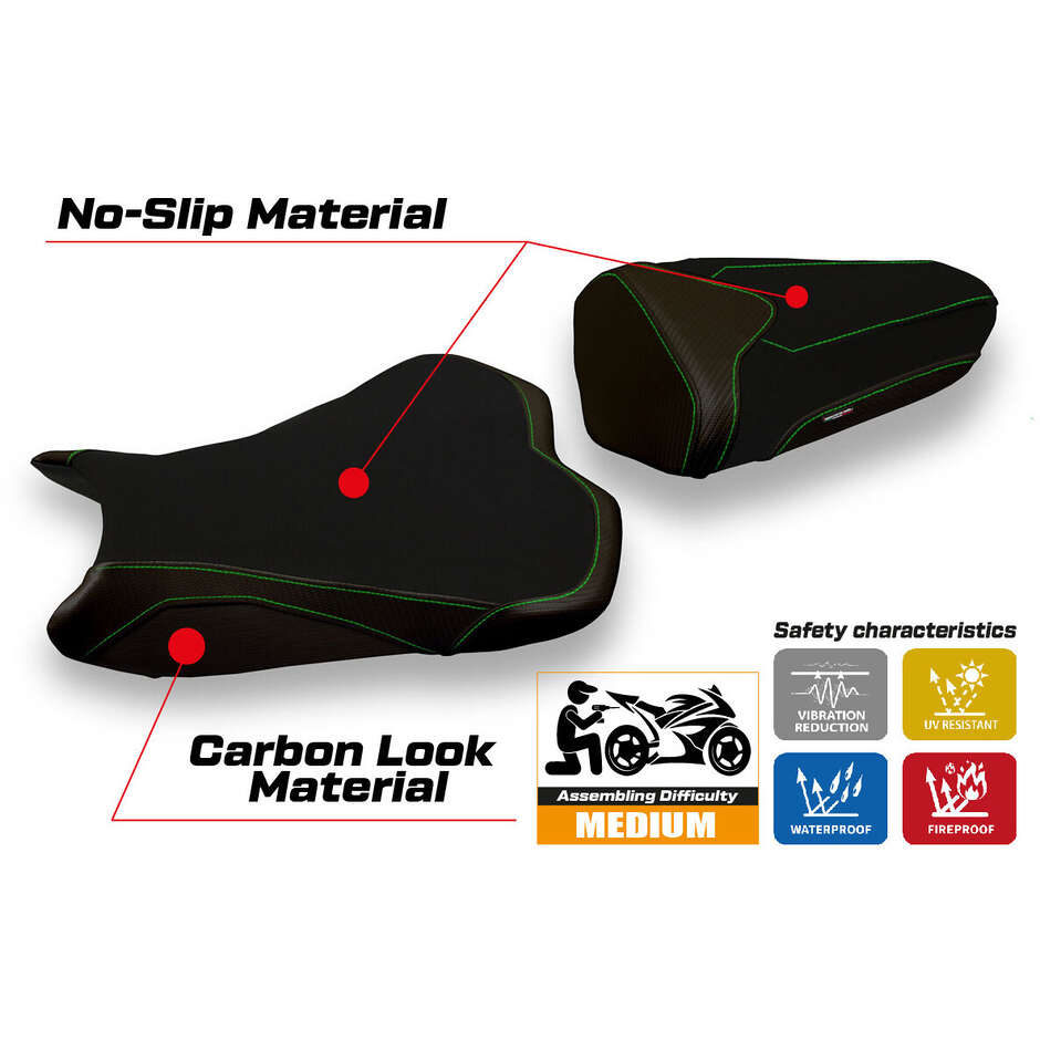 Rivestimento Sella TPZ Italia Specifico Per Kawasaki Ninja ZX 6 R 2009 - 2012 Modello Sandy 2