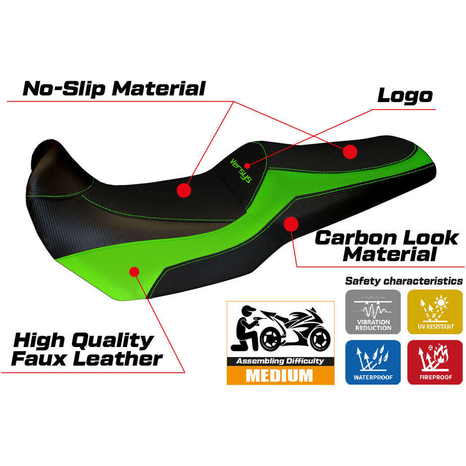 Rivestimento Sella TPZ Italia Specifico Per Kawasaki Versys 1000 2011 - 2018 Modello Lampedusa Color