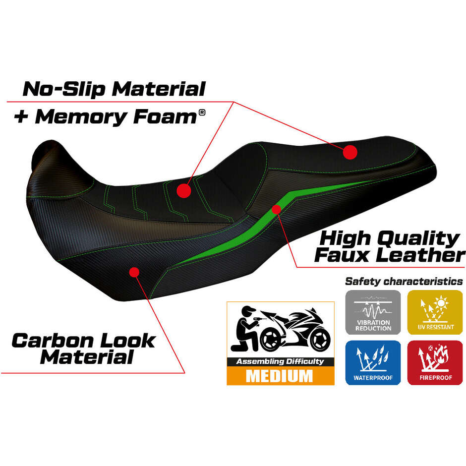Rivestimento Sella TPZ Italia Specifico Per Kawasaki Versys 1000 2019 - 2024 Modello Elvas Comfort System