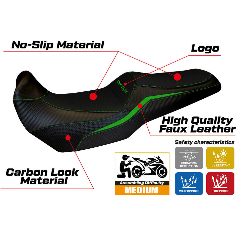Rivestimento Sella TPZ Italia Specifico Per Kawasaki Versys 1000 2019 - 2024 Modello Elvas
