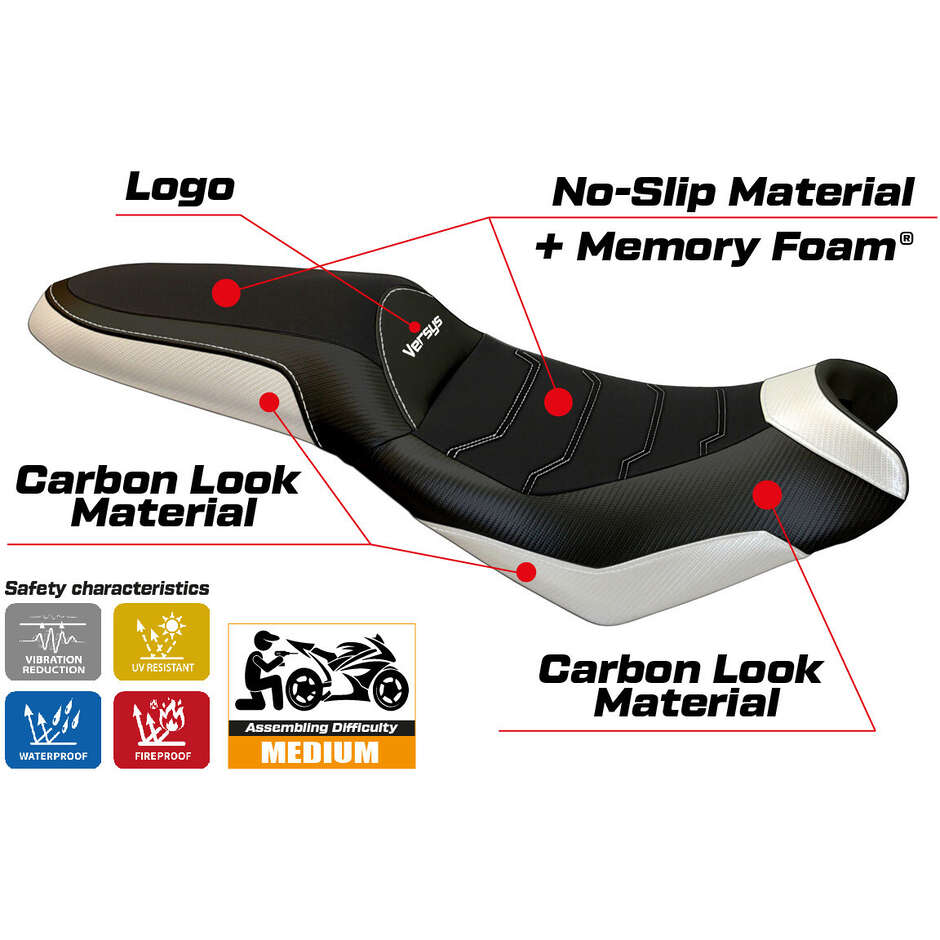 Rivestimento Sella TPZ Italia Specifico Per Kawasaki Versys 650 2007-2025 Modello Elba 2 Comfort System