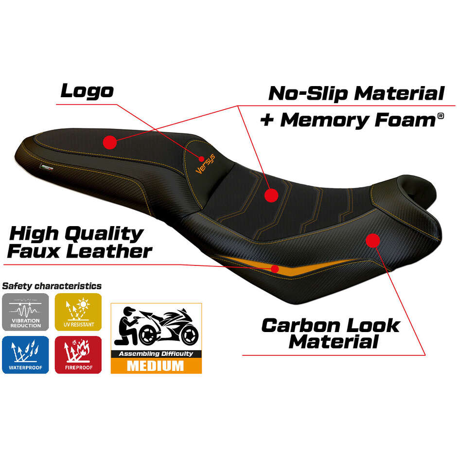 Rivestimento Sella TPZ Italia Specifico Per Kawasaki Versys 650 2007-2025 Modello Nasir Comfort System