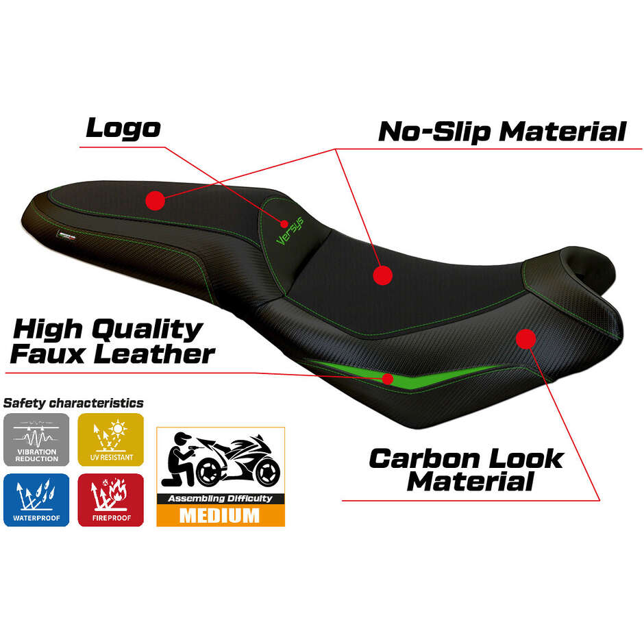 Rivestimento Sella TPZ Italia Specifico Per Kawasaki Versys 650 2007-2025 Modello Nasir