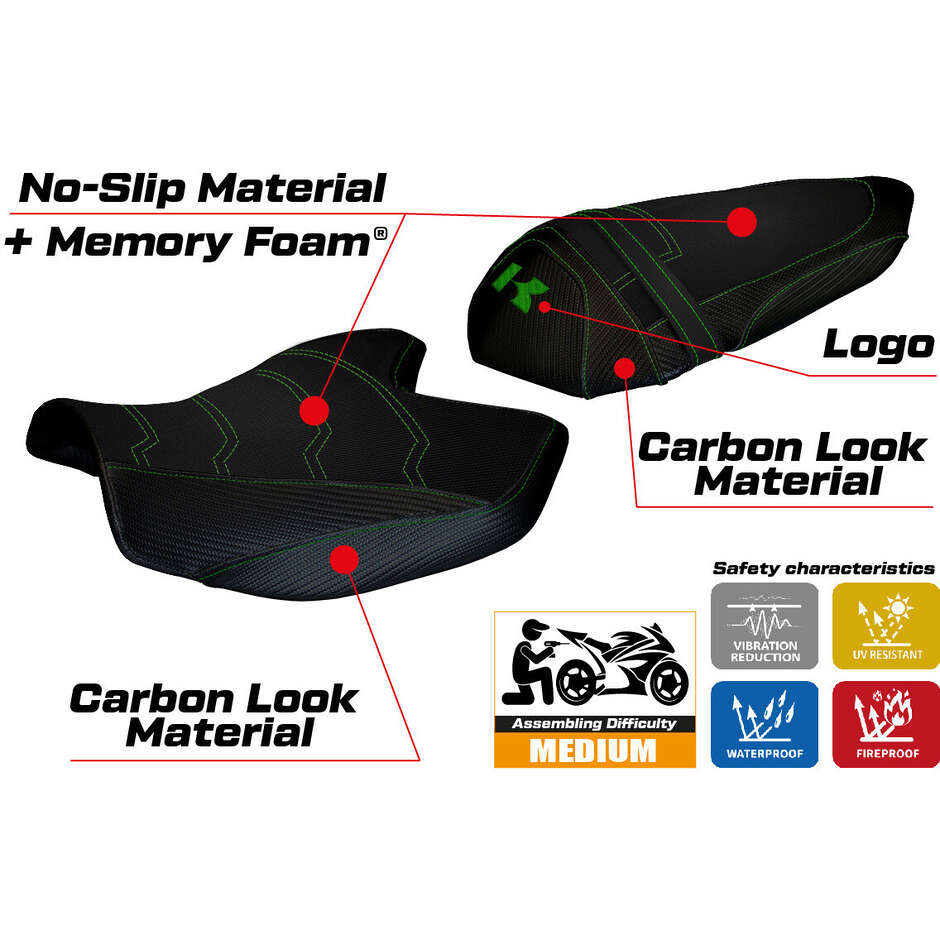 Rivestimento Sella TPZ Italia Specifico Per Kawasaki Z 1000 2007 - 2009 Modello Amatrice 2 Comfort System