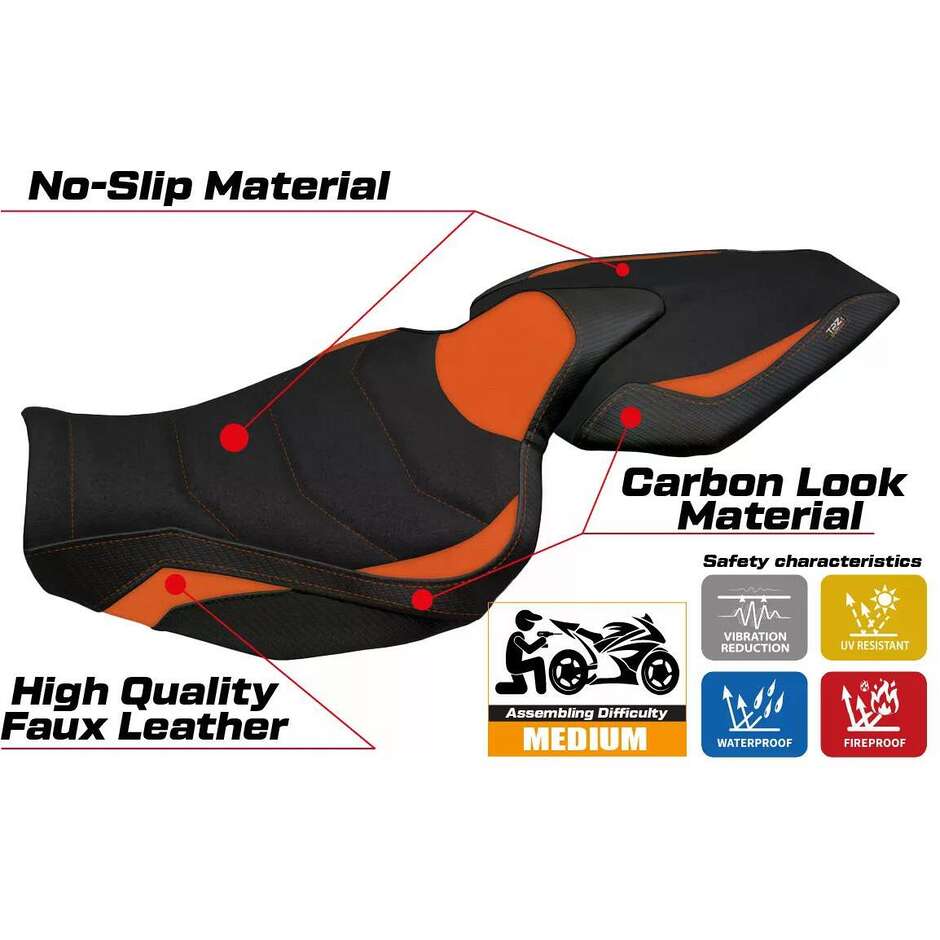 Rivestimento Sella TPZ Italia Specifico Per Kawasaki Z 1000 2014 - 2021 Modello Hedemora 1 Ultragrip
