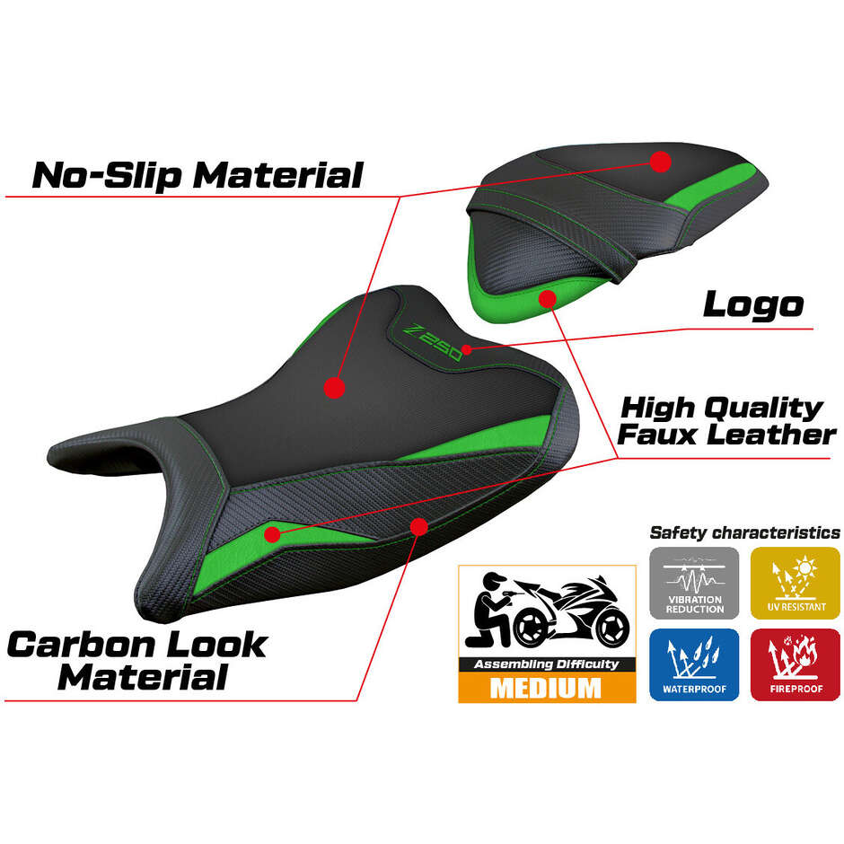 Rivestimento Sella TPZ Italia Specifico Per Kawasaki Z 250 2019 - 2020 Modello Abrantes