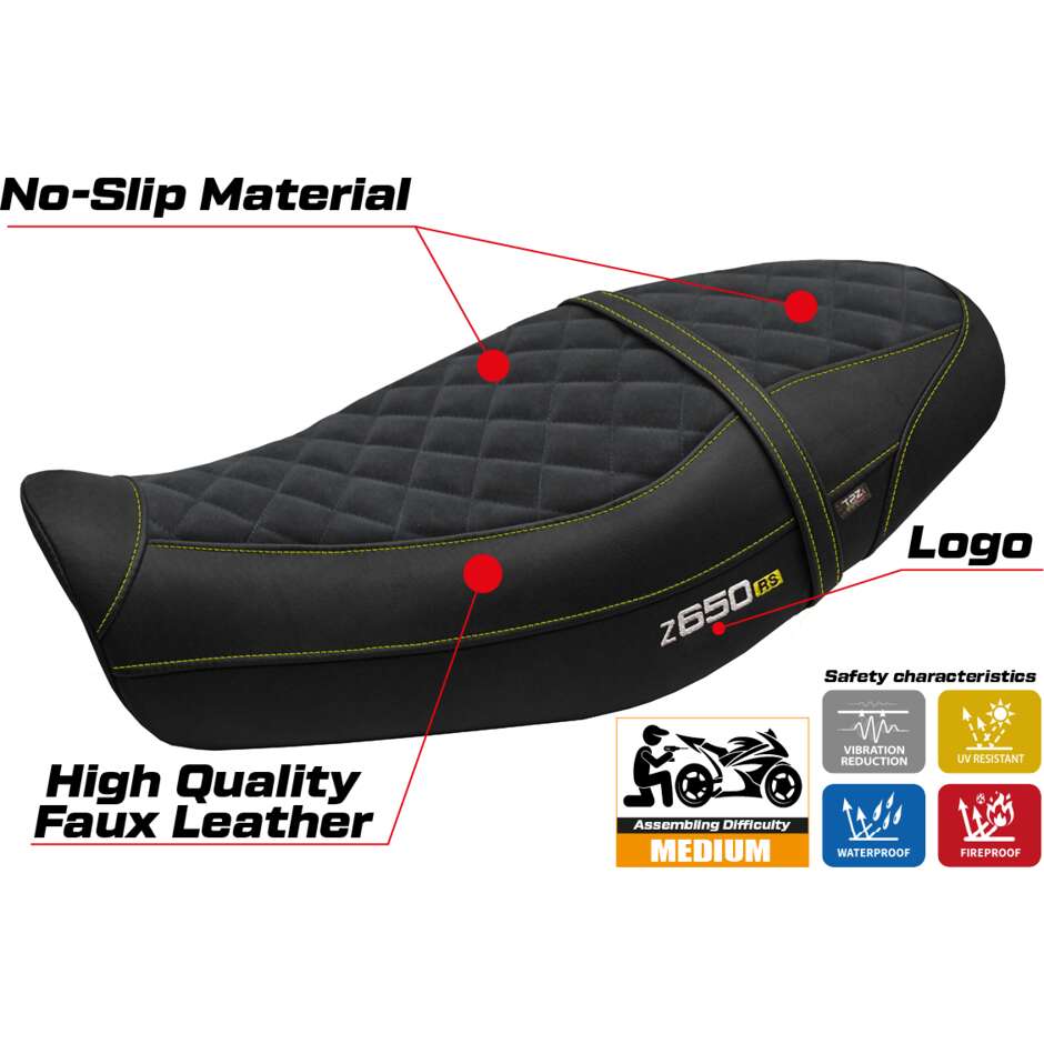 Rivestimento Sella TPZ Italia Specifico Per Kawasaki Z 650 RS 2022-2025 Modello Unnan Velvet