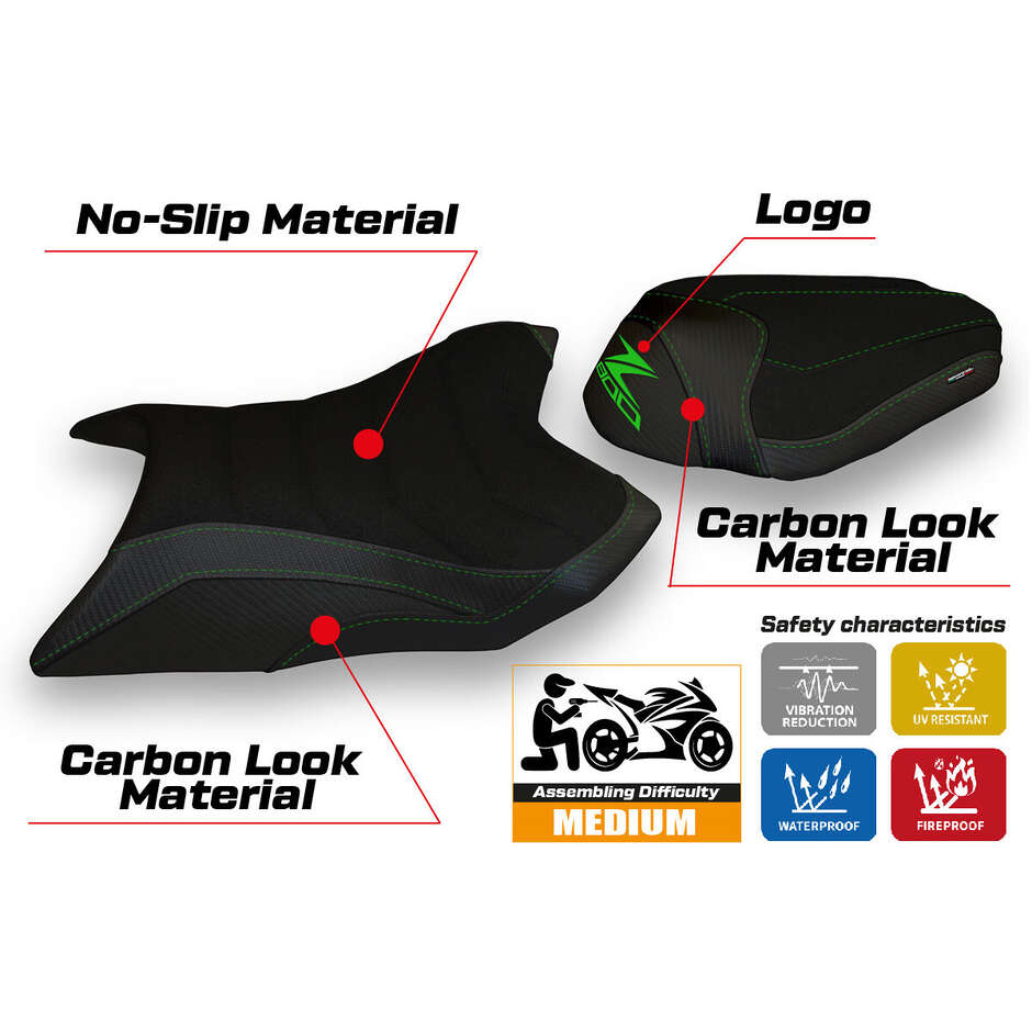 Rivestimento Sella TPZ Italia Specifico Per Kawasaki Z 800 2013 - 2016 Modello Corizza 1 Ultragrip
