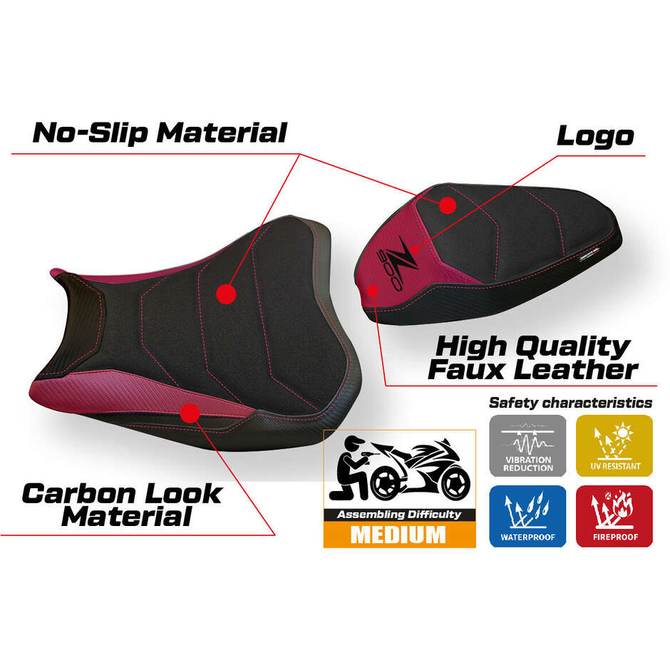 Rivestimento Sella TPZ Italia Specifico Per Kawasaki Z 900 2017 - 2024 Modello Arad 1 Ultragrip