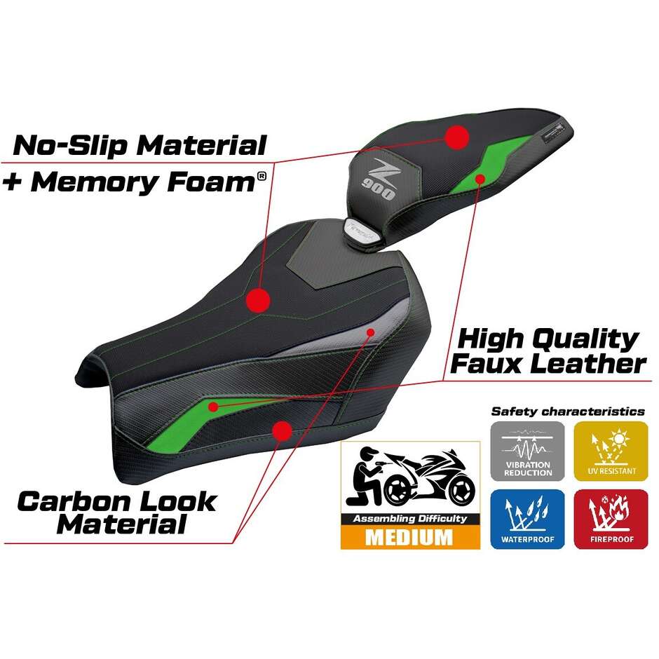 Rivestimento Sella TPZ Italia Specifico Per Kawasaki Z 900 2025 Modello Uchiko Comfort System