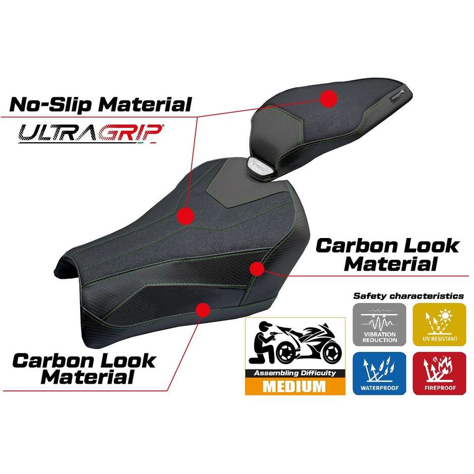 Rivestimento Sella TPZ Italia Specifico Per Kawasaki Z 900 2025 Modello Uchiko Ultragrip