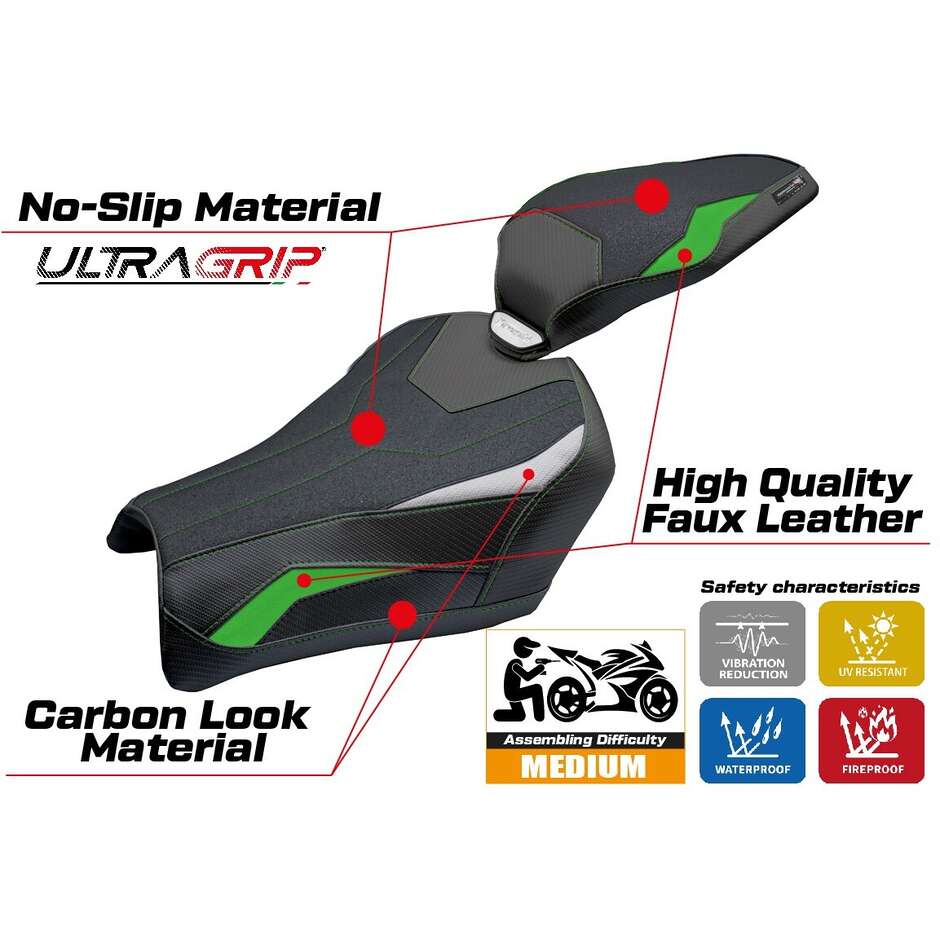 Rivestimento Sella TPZ Italia Specifico Per Kawasaki Z 900 2025 Modello Uchiko Ultragrip