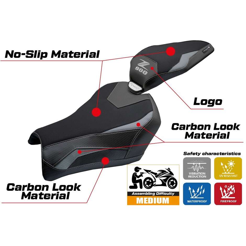 Rivestimento Sella TPZ Italia Specifico Per Kawasaki Z 900 2025 Modello Uchiko
